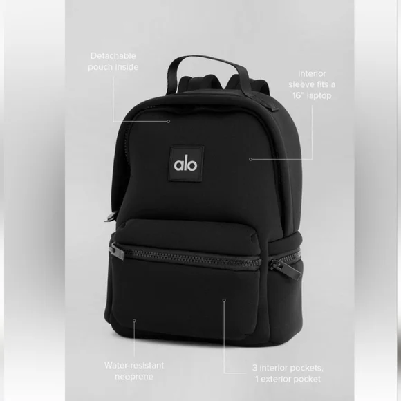ALO Yoga Classic Black Backpack. NWT. - Picture 12 of 13